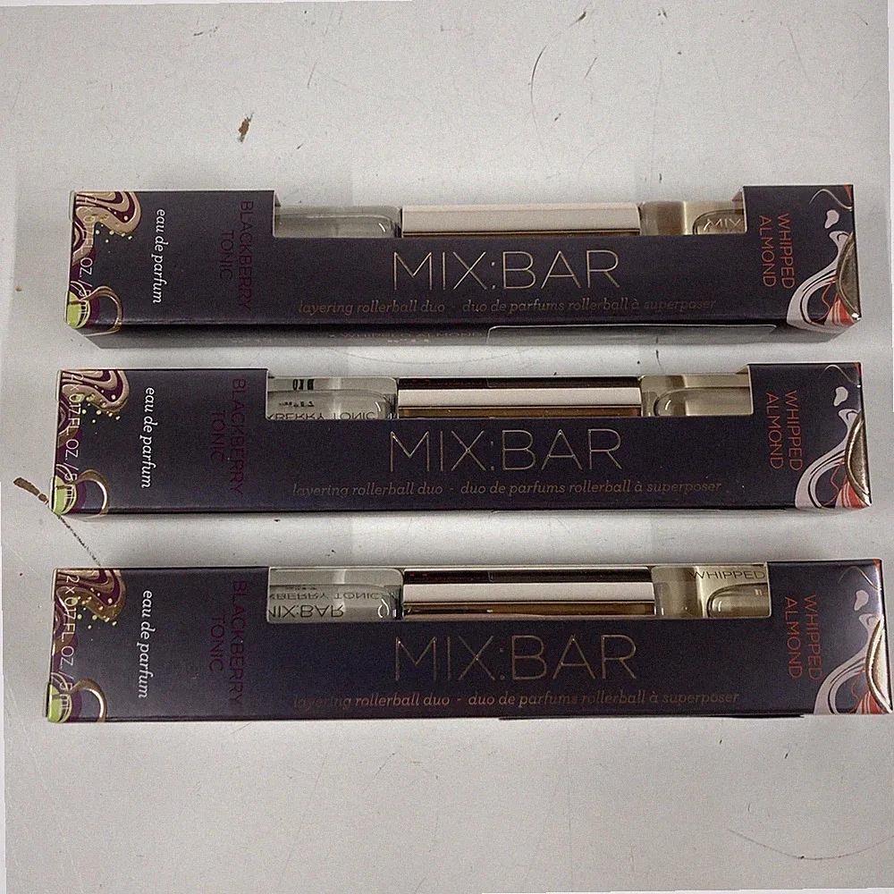LOT x3 MIX:BAR Blackberry Tonic Whipped Almond Eau De Parfume Rollerball Perfume