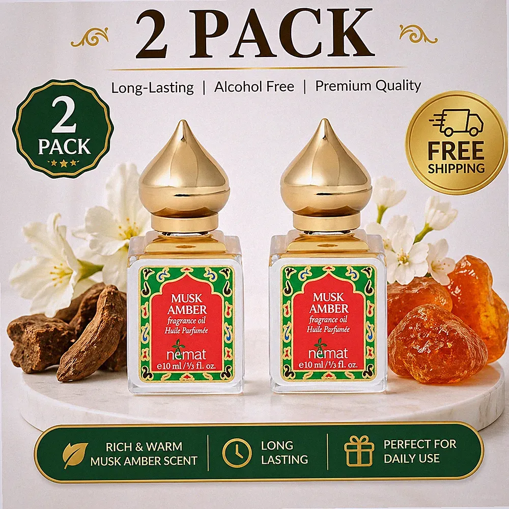 NEMAT MUSK AMBER FRAGRANCE OIL 10ml./1/3 FL. OZ. BRAND-NEW VEGAN LOT OF (2)