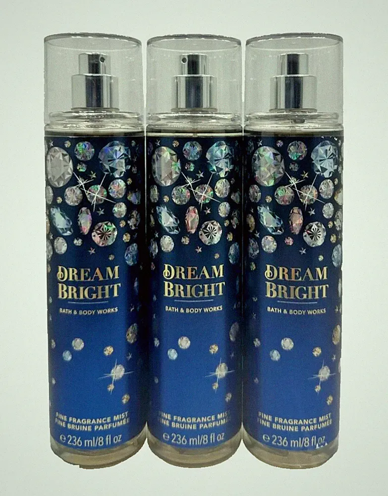 NEW Bath & Body Works LOT of 3 Dream Bright Perfume Fragrance Mist Spray 8 oz