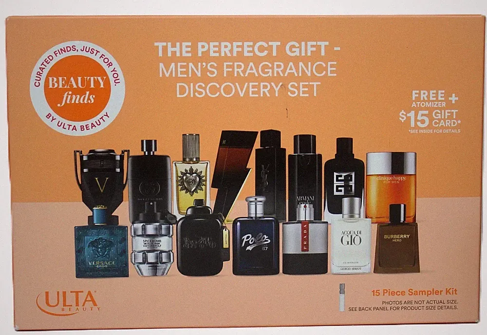 Ulta The Perfect Gift Men's Fragrance Discovery Set + Atomizer Sample Travel